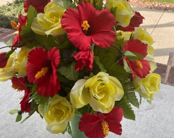 Cemetery Flowers~Styrofoam Insert for Existing Vase~360 View Arrangement~Grave Decoration~In Loving Memory