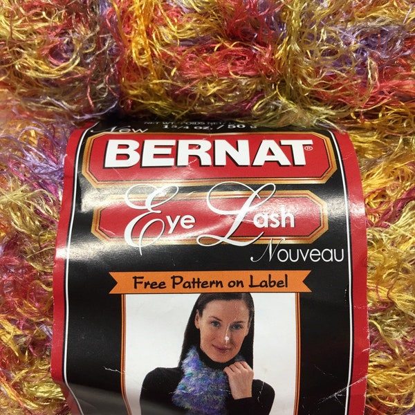 Lot of 6 Skeins~Bernat Eye Lash~Color:Sultry~1.75 oz~77 yds~Nyon Yarn~Crochet~Knitting~GREAT BUY