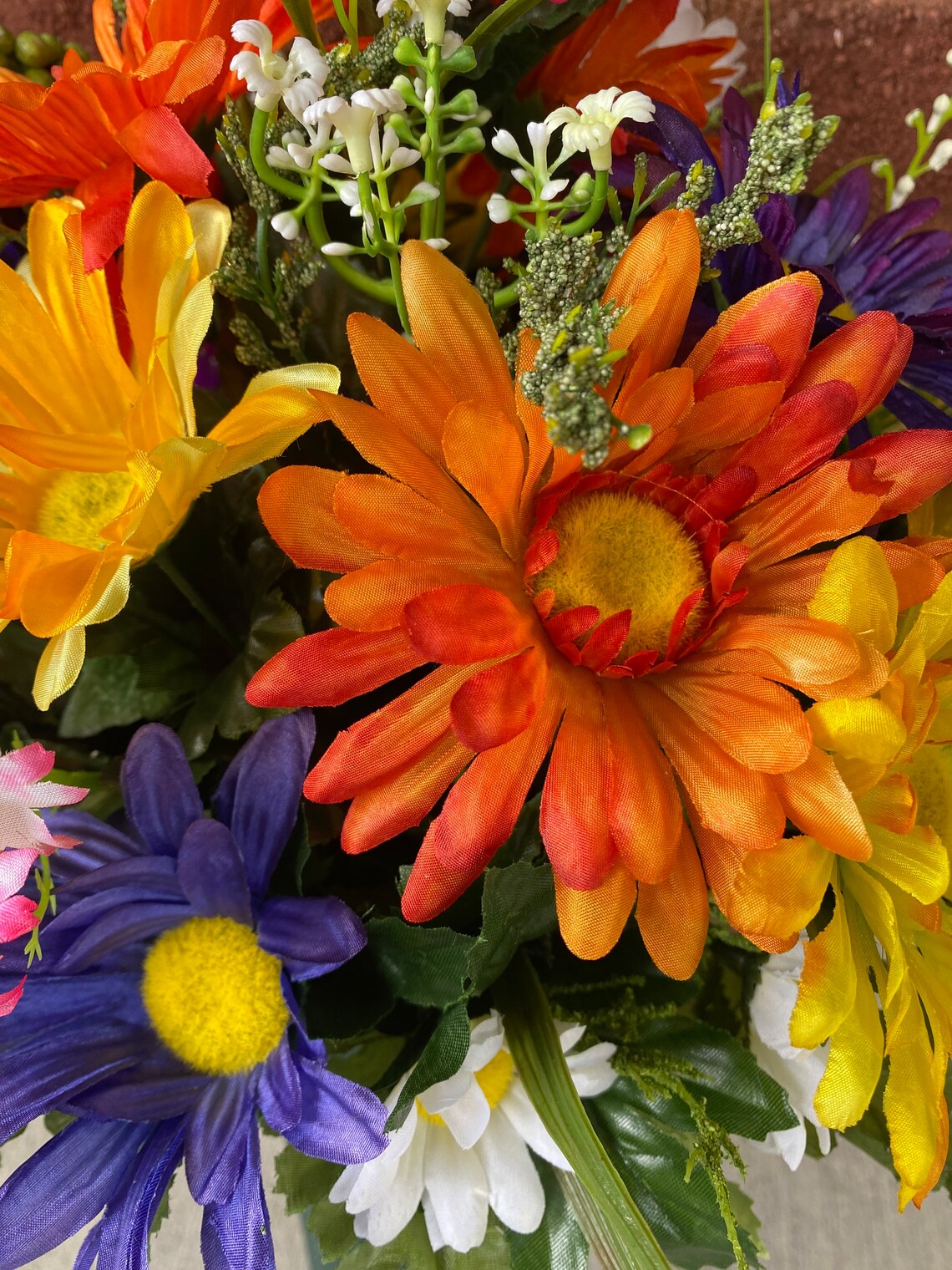 Cemetery Flowerswildflowerscemetery Vase With Spike360 View Etsy