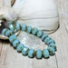SALE 20% Off -10 Aqua 6x8mm Czech Glass Picasso Rondelles