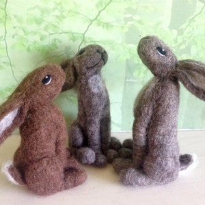 Needle felted Moon gazing hare PDF tutorial