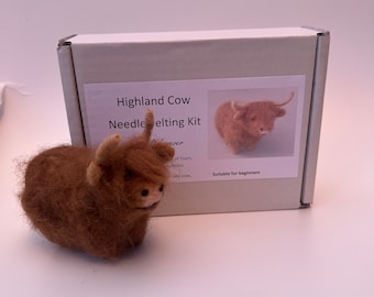 Highland coo needle felting kit