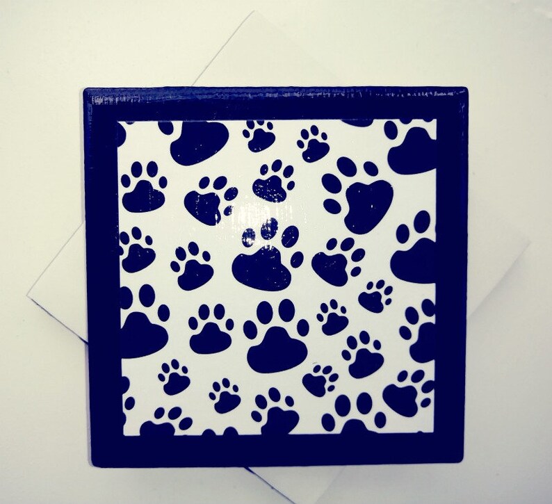 Christmas Gifts Unique Gifts Paw Print Coasters Coworker image 0