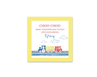 Choo-Choo Bonne Saint-Valentin à vous! Watercolor train Custom valentines cartes par Kate Chambers Designs