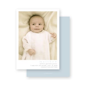 Anúncio de nascimento de bebê - cartão simples moderno para meninos - por Kate Chambers Designs