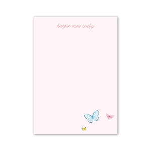 Blocco note personalizzato - Rosa per bambine con farfalle vintage