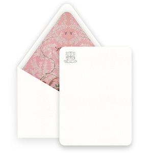 Aquarell Chinoiserien rosa gefütterte Umschlag Damen Schreibwaren Karten