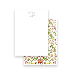 Laat de briefpapierkaarten van klassieke groen rood roze dames bloeien