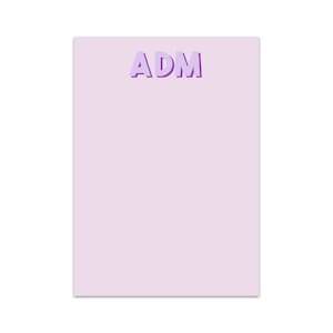 Custom Notepad - Girl's Bold Shadow Font Purple Lilac - by Kate Chambers Designs