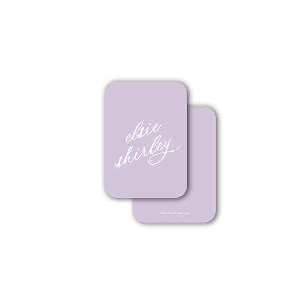 Simple slanted girl, woman or family calling card enclosure gift tag