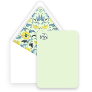 Bloemen geel groen blauw munt bloeide gevoerde envelop vrouwen briefpapier kaarten