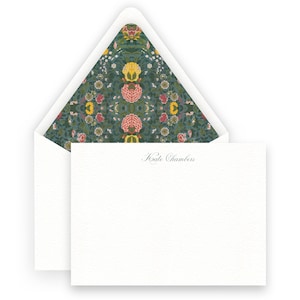 Bloemen bosgroene Florentijnse stijl bloeide gevoerde envelop briefpapier dameskaarten