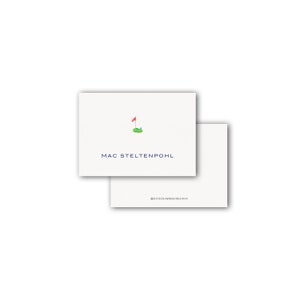 Aquarell Golf Flagge und Ball grün Tennis Junge Visitenkarte Beilage Geschenkanhänger