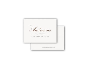 Simple family calling card enclosure gift tag