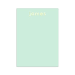 Custom Notepad - Boy&#39;s Mint Textured Font - by Kate Chambers Designs