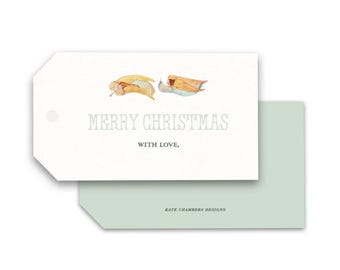 Blank Multi Angel Merry Christmas Holiday gift tag enclosure