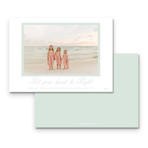 Christmas Holiday photo card factory - simple Let your heart be light- by Kate Chambers Designs