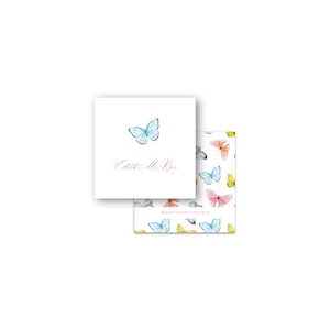 Blau-Rosa-Gelb-Aquarell-Schmetterlings-Mädchen-Quadrat-Telefonkartengehäuse-Geschenkanhänger