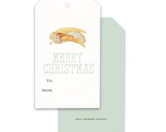 Blank Angel Merry Christmas Holiday gift tag enclosure