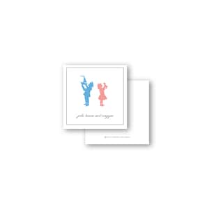 Vintage Silhouette Jungen und Mädchen gemeinsame Geschwister Visitenkarte Einschließung Geschenkanhänger