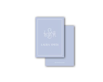 Simple monogram girl, woman or family calling card enclosure gift tag