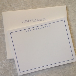 Cartes de correspondance plates simples bleu marine ou noir pour hommes par Kate Chambers Designs image 2