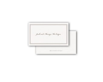 Classic script font formal couples family calling card enclosure gift tag