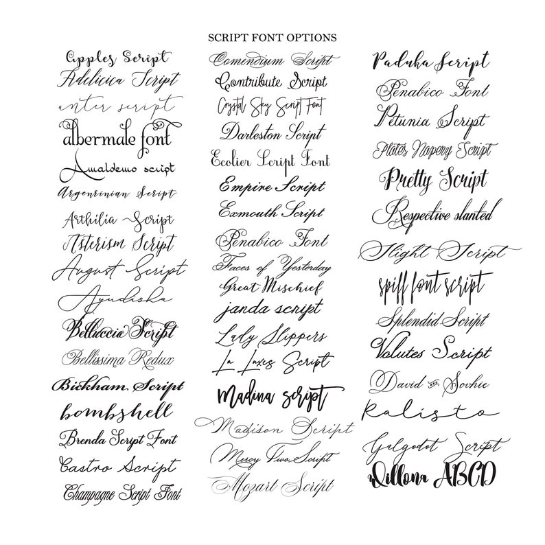 Classic Script Font Formal Couples Family Calling Card Enclosure Gift ...