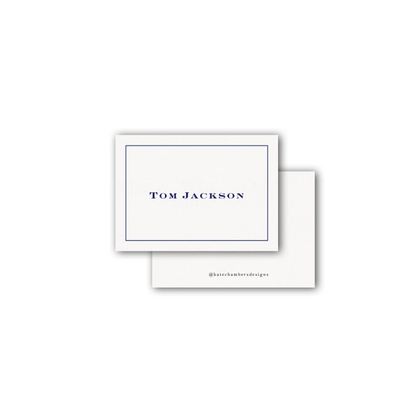 Simple serif bordered boy, man, or family calling card enclosure gift tag