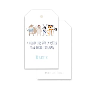 Valentine, você é melhor que um tesouro enterrado | Etiqueta de presente de dia dos namorados piratas por Kate Chambers Designs