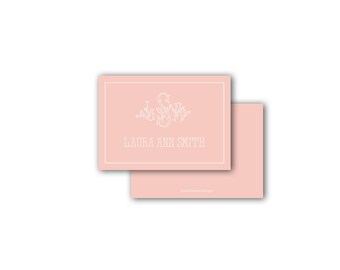 Simple monogram girl, woman or family calling card enclosure gift tag