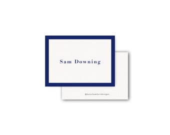 Étiquette-cadeau pour carte de visite pour garçon, homme ou famille, bordée d'empattements simples