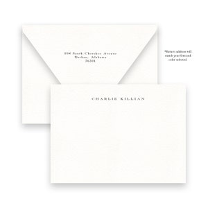 Cartes de correspondance plates simples bleu marine ou noir pour hommes par Kate Chambers Designs image 3