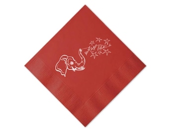 Weiß-rote Cocktailservietten mit „Roll Tide“-Aufdruck für Alabama-Spieltage, 12,7 x 12,7 cm – von Kate Chambers Designs