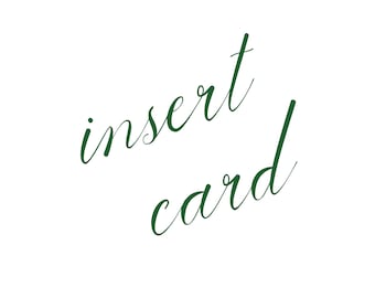 Cartes d’insertion personnalisées pour toute commande d’invitation