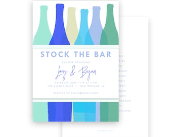 Bridal Couples Wedding Shower Invite - Stock the Bar Party - by Kate Chambers Designs