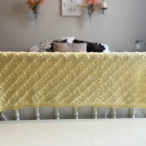 Yellow Knit Baby Blanket, Gender Neutral Blanket, Baby Shower Gift image 2