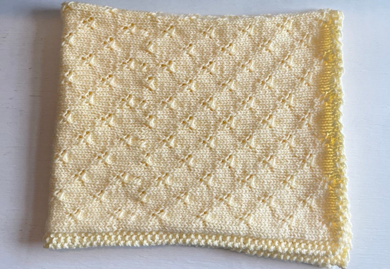 Yellow Knit Baby Blanket, Gender Neutral Blanket, Baby Shower Gift image 4