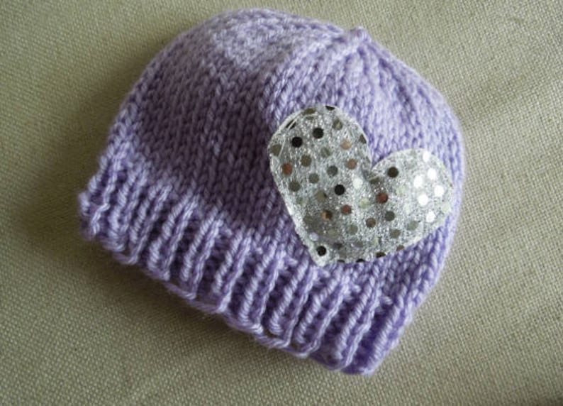 Newborn Girl Hat Baby Shower Gift Lavender Silver Sparkly Heart Baby Girl Boots New Born Set