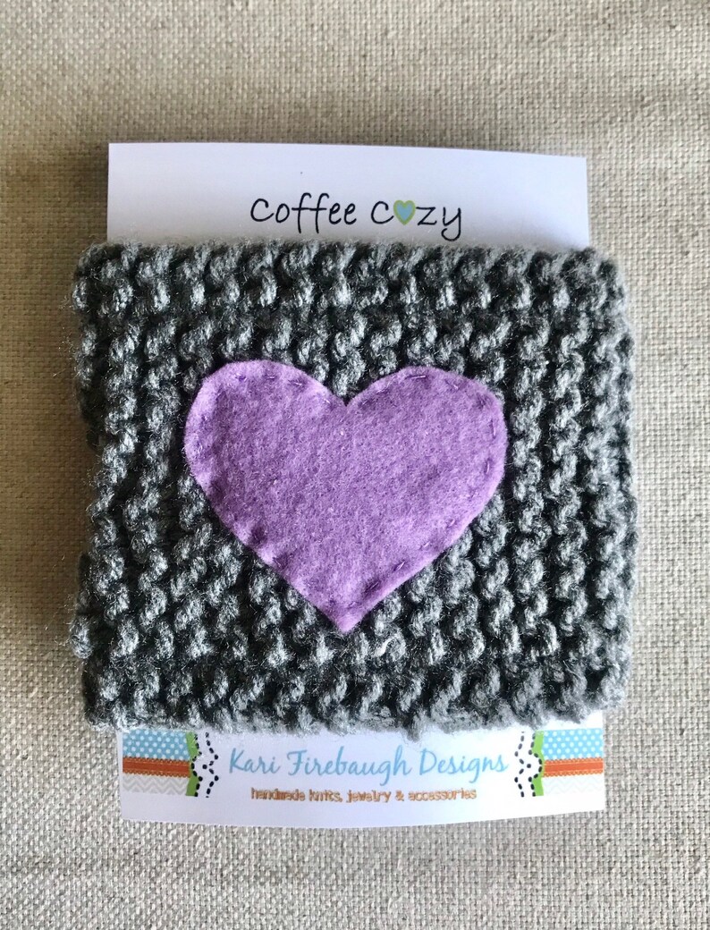 Coffee Sleeve Lavender Heart Coffee Cozy Mug Cozy