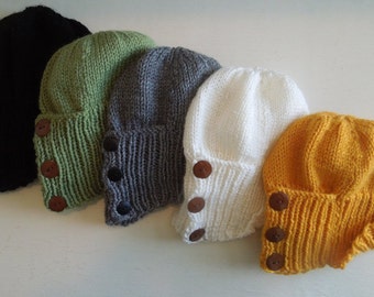 Vintage Inspired Knit Cloche Hat / Black, Green, Gray,  Ivory, Mustard Yellow/ Gift for Her