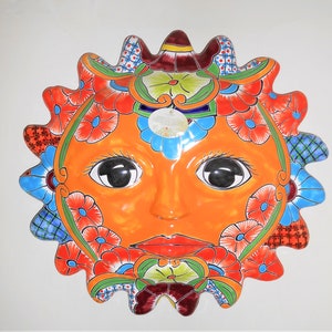 Sale Large Colorful Talavera Male Sun Face Wall Hanging Ships With Insurance