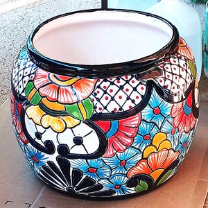 A Colorful XL-Large Talavera Flowerpot Planter It Ships With Insurance.
