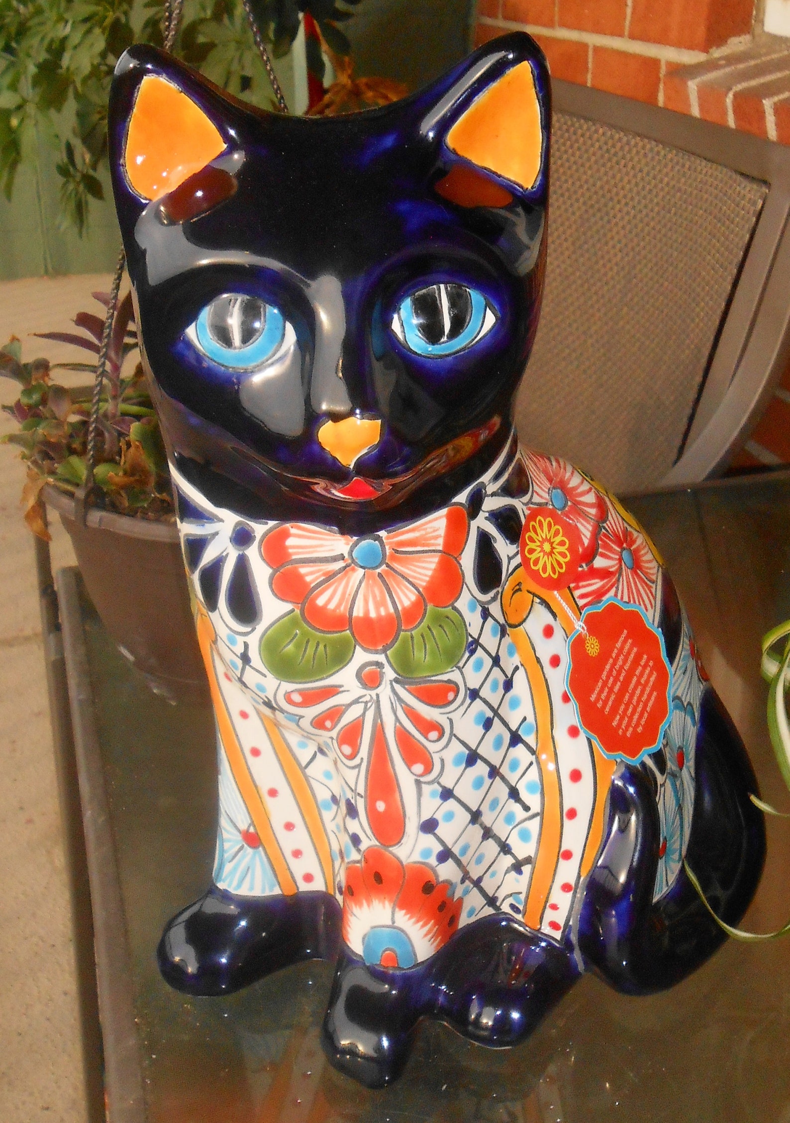 Theodore The Talavera Cat Mexican Pottery Sculpture 14 Inches Etsy