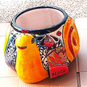 Maize The Talavera Snail Mexican Pottery Flowerpot Ships with Insurance