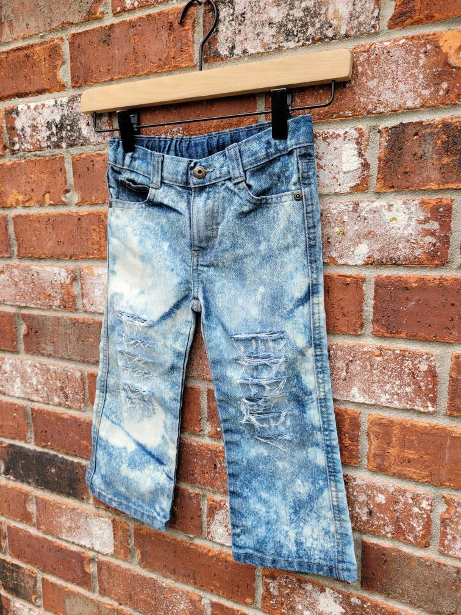 Vintage Wrangler Bleach Dyed Distressed Kids Jeans 3T Etsy