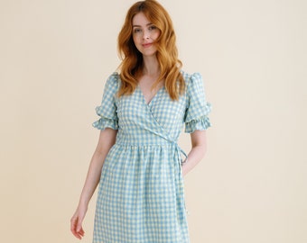 The Alma - gingham wrap dress