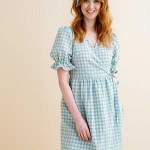 The Alma gingham wrap dress image 6