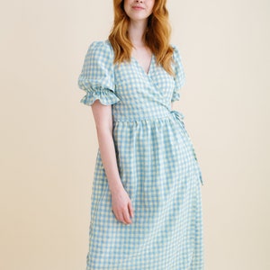 The Alma gingham wrap dress image 3