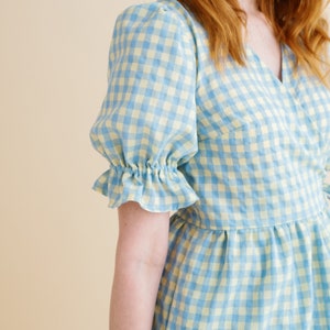 The Alma gingham wrap dress image 7